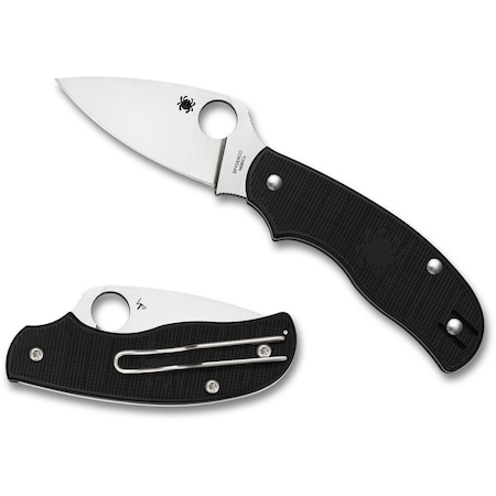 Spyderco 2024 Spyderco Urban Leaf Lightweight Black Slip Joint Plain SPY-C127PBK